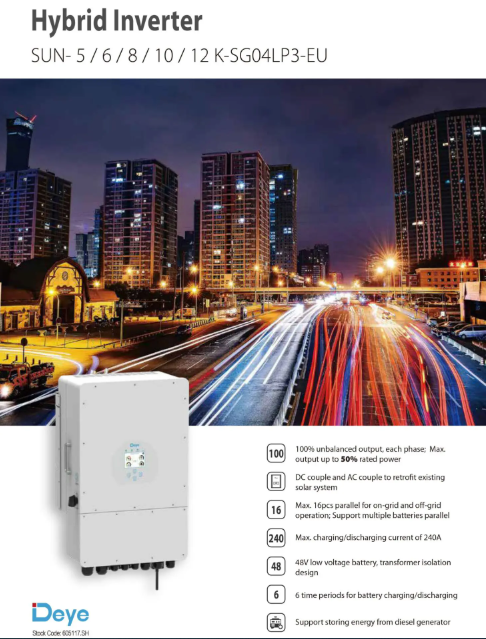 8KW 48V Hybrid Solar Inverter with Dual MPPT