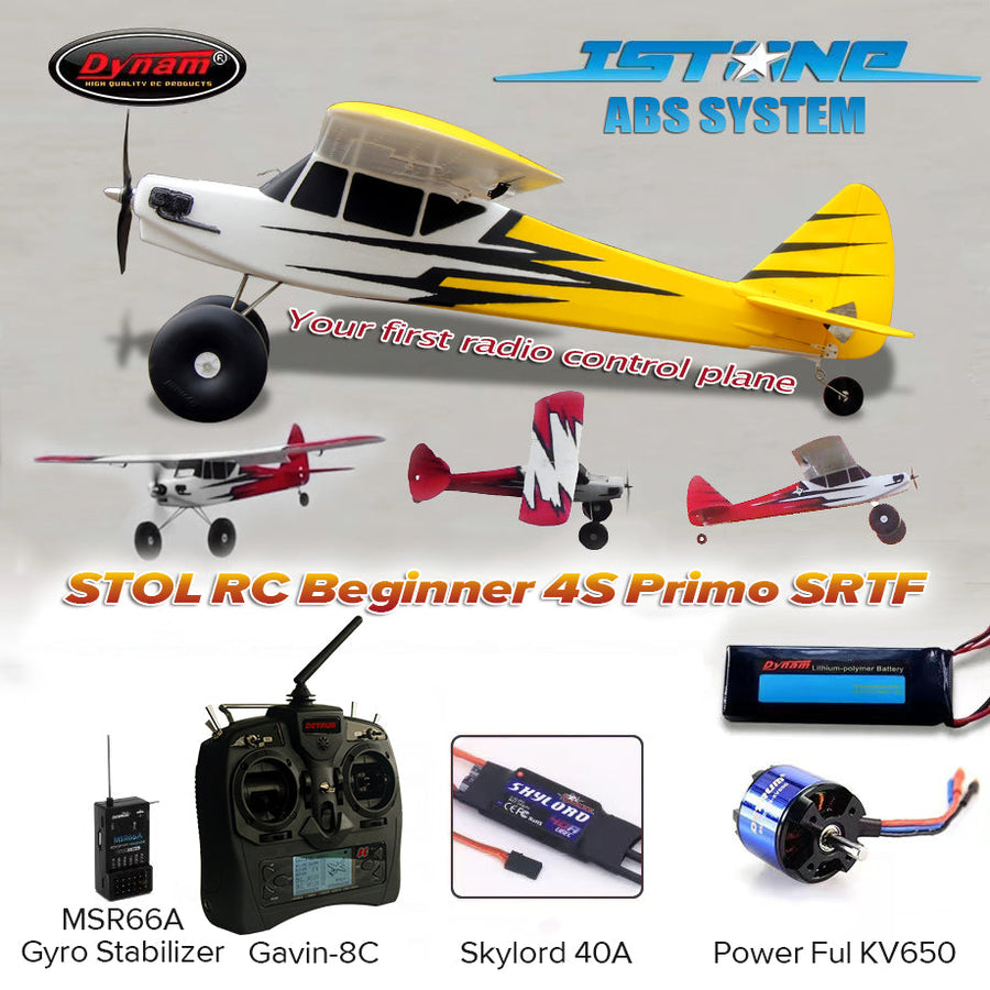 Dynam Primo RC Starter Trainer Yellow STOL Bigfoot 4S 1.5m w/ Flaps