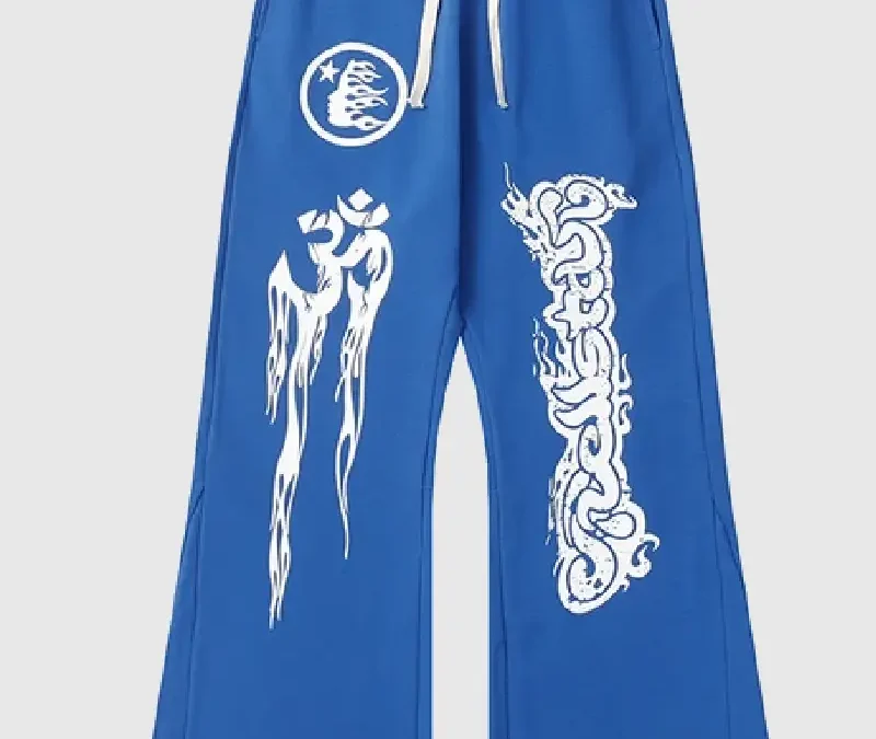 Hellstar-Flare-Sweatpants-Blue-1